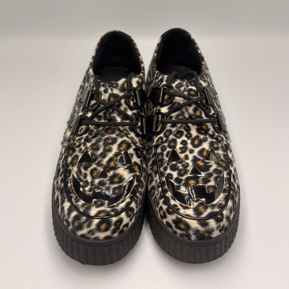 Strange Cvlt Krypt Jack O Lantern Leopard Fuzzy Creepers Women’s 8 Halloween